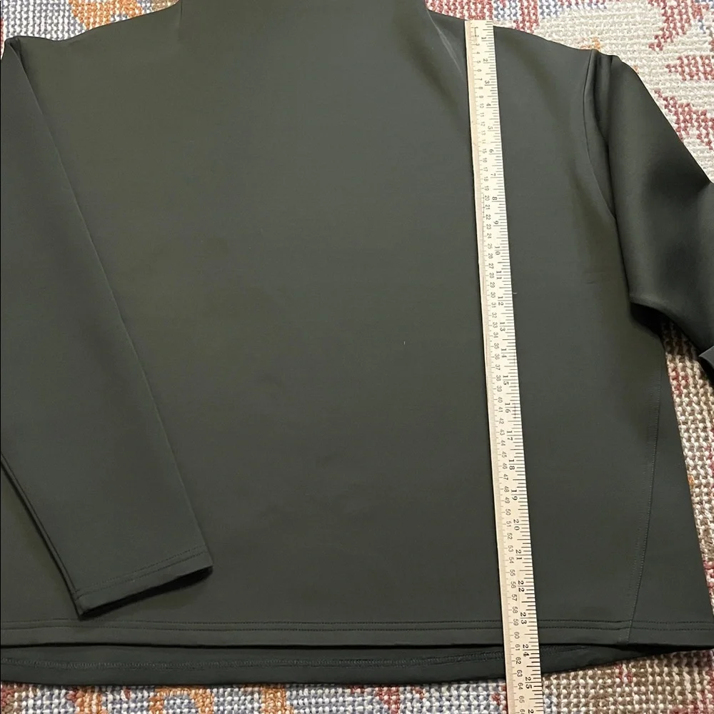 NWOT Aday Like a Boss Mock Neck Pullover Army Green Scuba Fabric Size XL - Picture 3 of 7